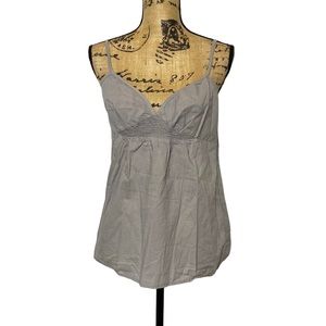 Marta Grey Spaghetti Strap V-Neck Loose Fitting Top M